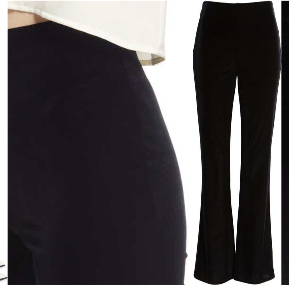 Open Edit Velour Flare Pants
